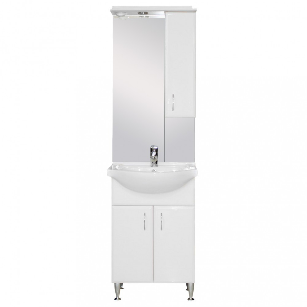 Set mobilier baie Bianca Plus 55, alb lucios, deschidere pe dreapta
