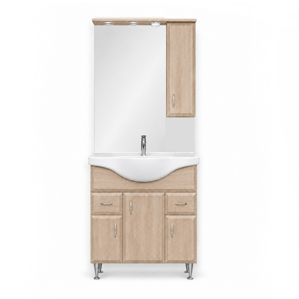 Set mobilier baie Bianca Plus 75, stejar sonoma, deschidere pe dreapta