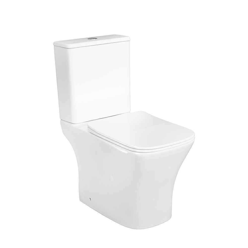 Toaletă compactă monobloc Nile cu spălare inferioară și scaun cu închidere moale