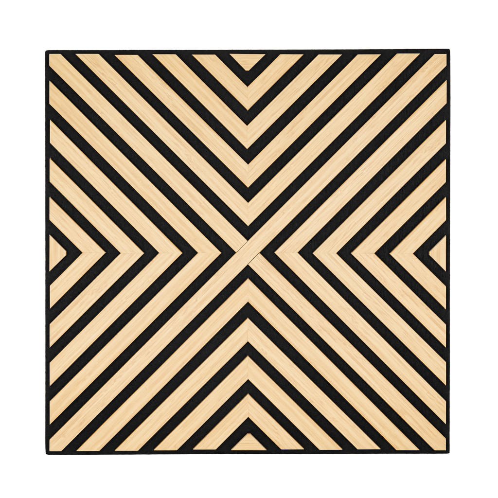 Panou acustic de perete Deco IV cu aspect de bambus, 60x60x1,8 cm