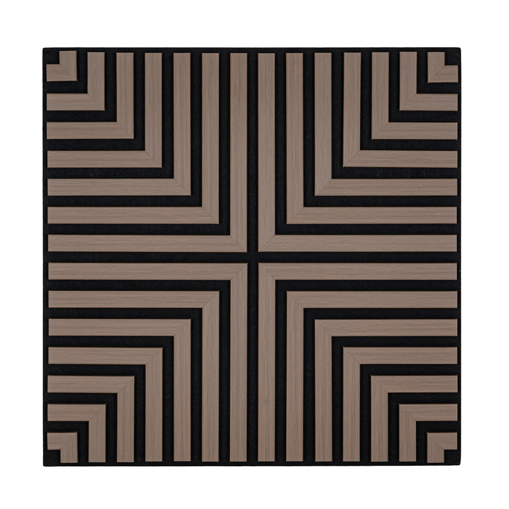Panou acustic de perete Deco V cu aspect de stejar uleiat, 60x60x1,8 cm