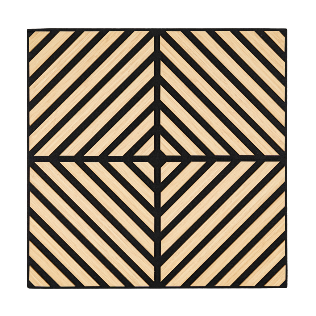 Panou acustic de perete Deco IX cu aspect de bambus, 60x60x1,8 cm