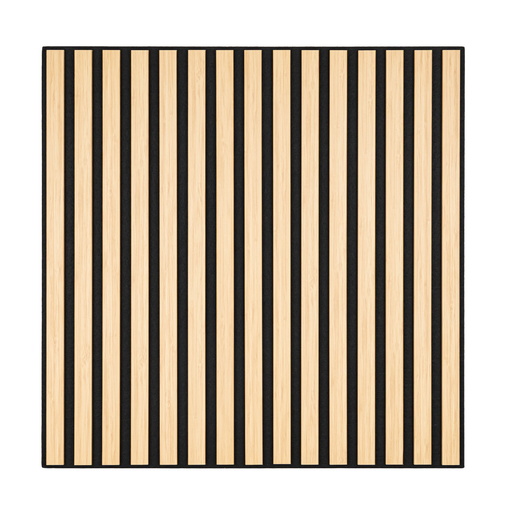 Panou acustic de perete Deco II cu aspect de bambus, 60x60x1,8 cm