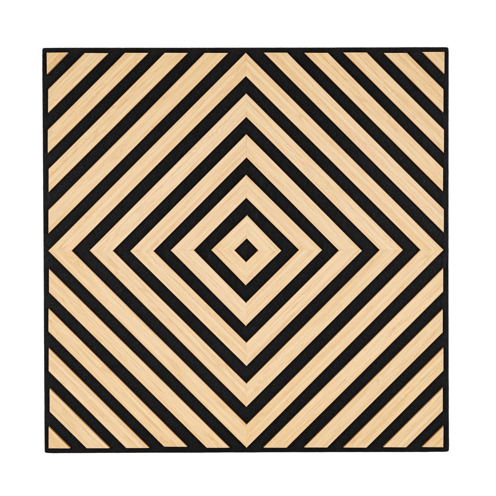 Panou acustic de perete Deco XI cu aspect de bambus, 60x60x1,8 cm