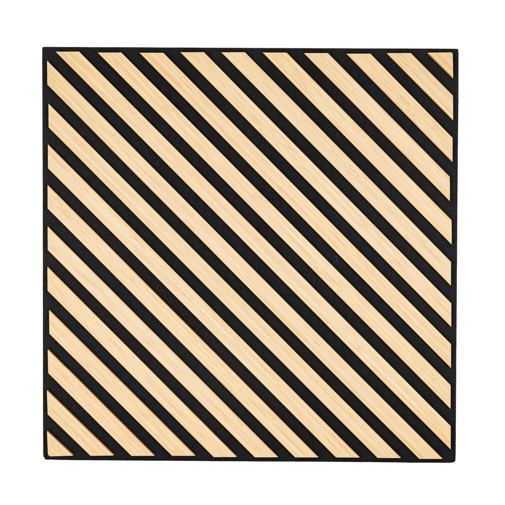 Panou acustic de perete Deco III cu aspect de bambus, 60x60x1,8 cm