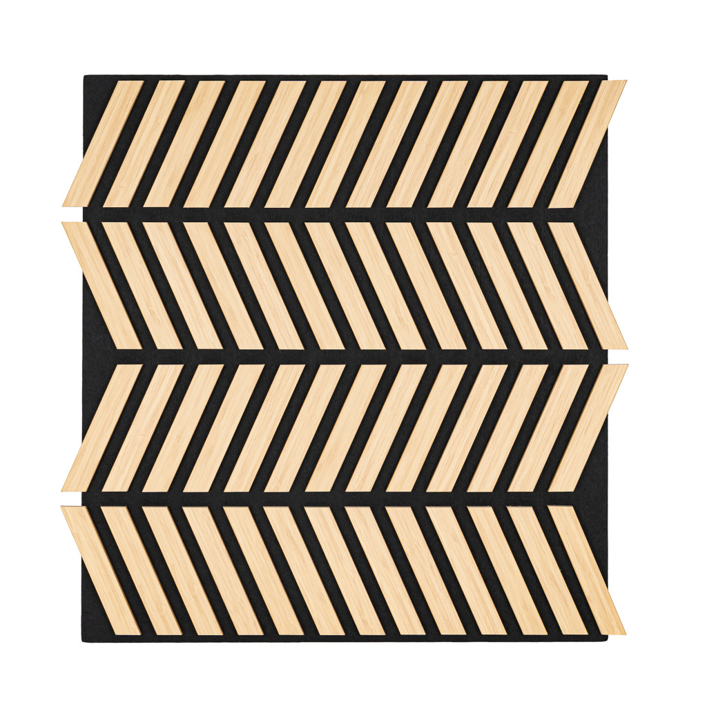 Panou acustic de perete Deco XII cu aspect de bambus, 60x60x1,8 cm