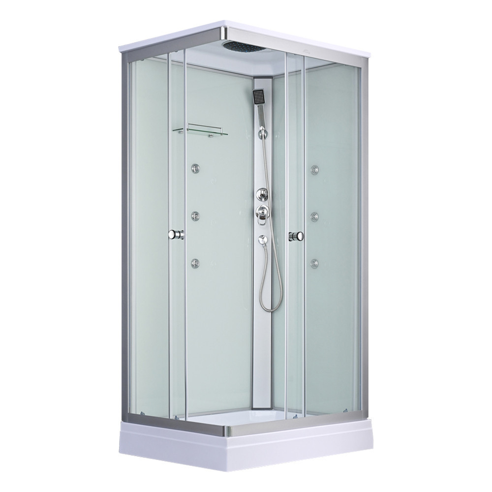 Cabina dus cu hidromasaj Valerie 80x100 cm, dreptunghiulara, alb