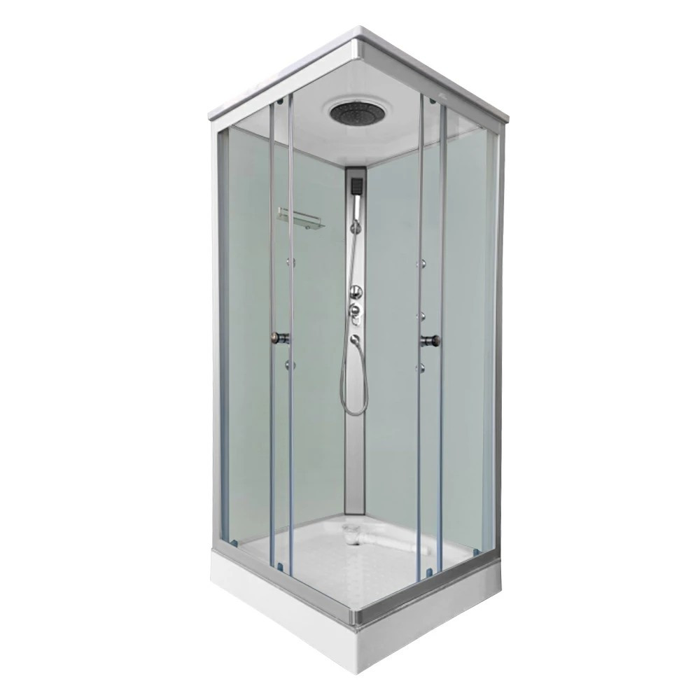 Cabina dus cu hidromasaj Valerie 80x80 cm, dreptunghiulara, alb