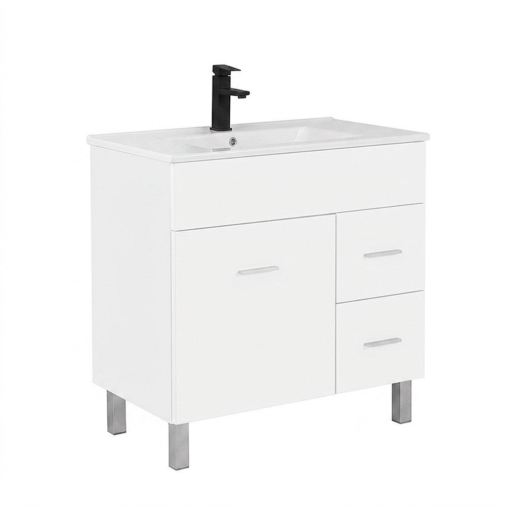Neo 80 dulap de baie inferior cu chiuvetă alb-alb
