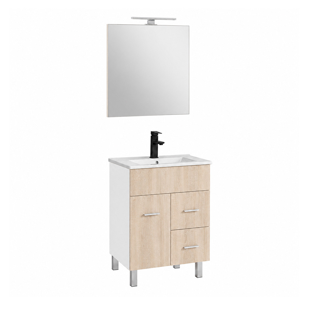 Neo Prime 60 mobilier de baie complet alb-sonoma stejar