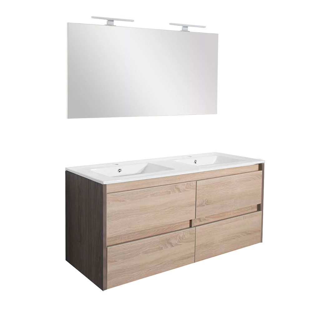 Set mobilier baie Porto Prime 120, rauna ulm-stejar sonoma