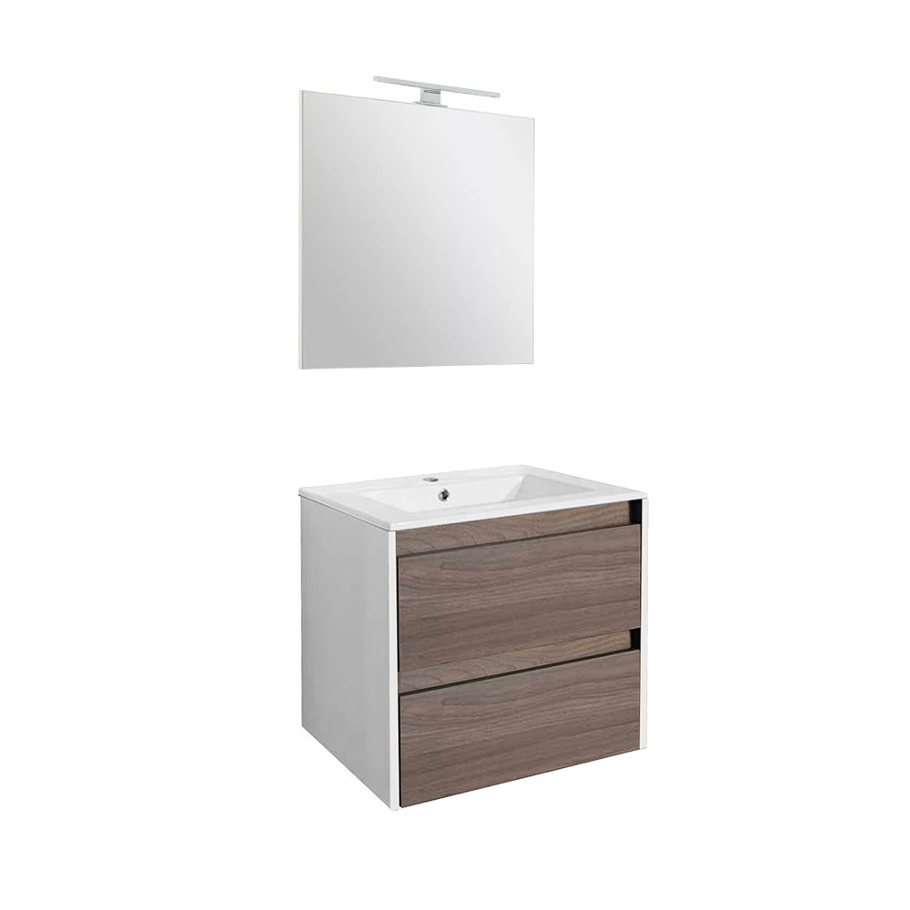 Set mobilier baie Porto Prime 60, ulm alb-rauna