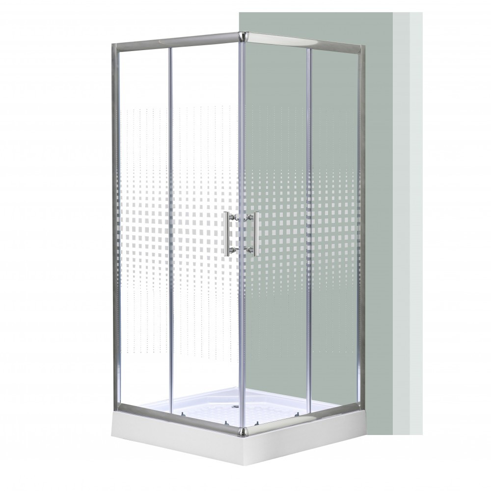 Cabină de duș pătrată Spirit Matrix 90x90 cm cu cădiță de duș acrilică armată