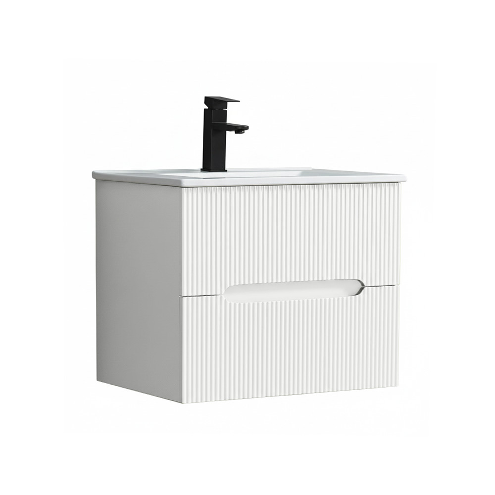 Masca chiuveta baie Trent 60 cu lavoar, 2 sertare, alb