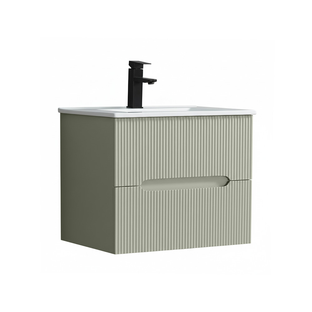 Masca chiuveta baie Trent 60 cu lavoar, 2 sertare, verde