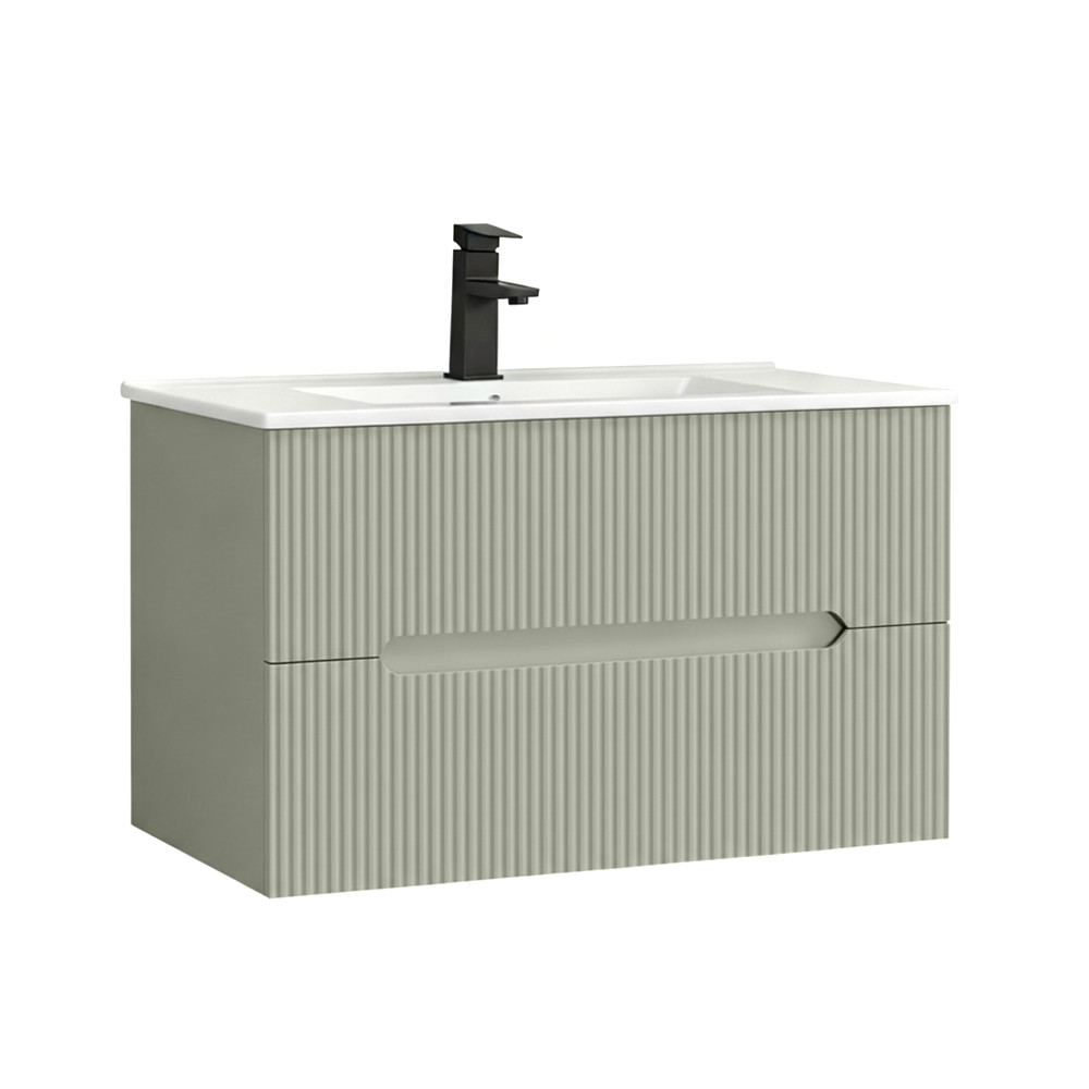 Masca chiuveta baie Trent 80 cu lavoar, 2 sertare, verde
