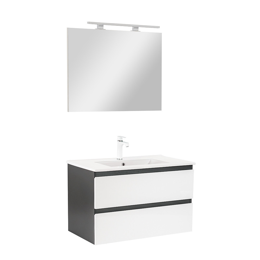 Set mobilier baie Vario Forte 80, antracit-alb