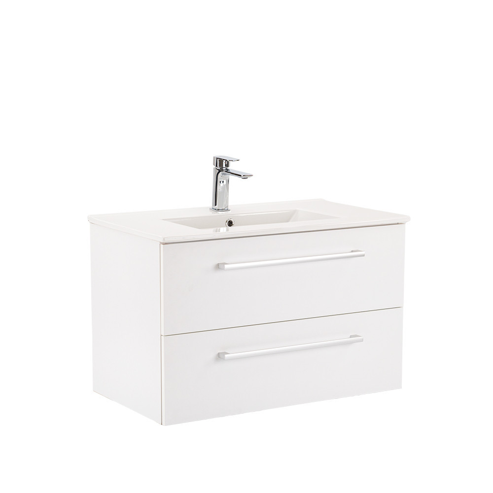 Masca chiuveta baie Vario Clam 80 cu lavoar, alb-alb