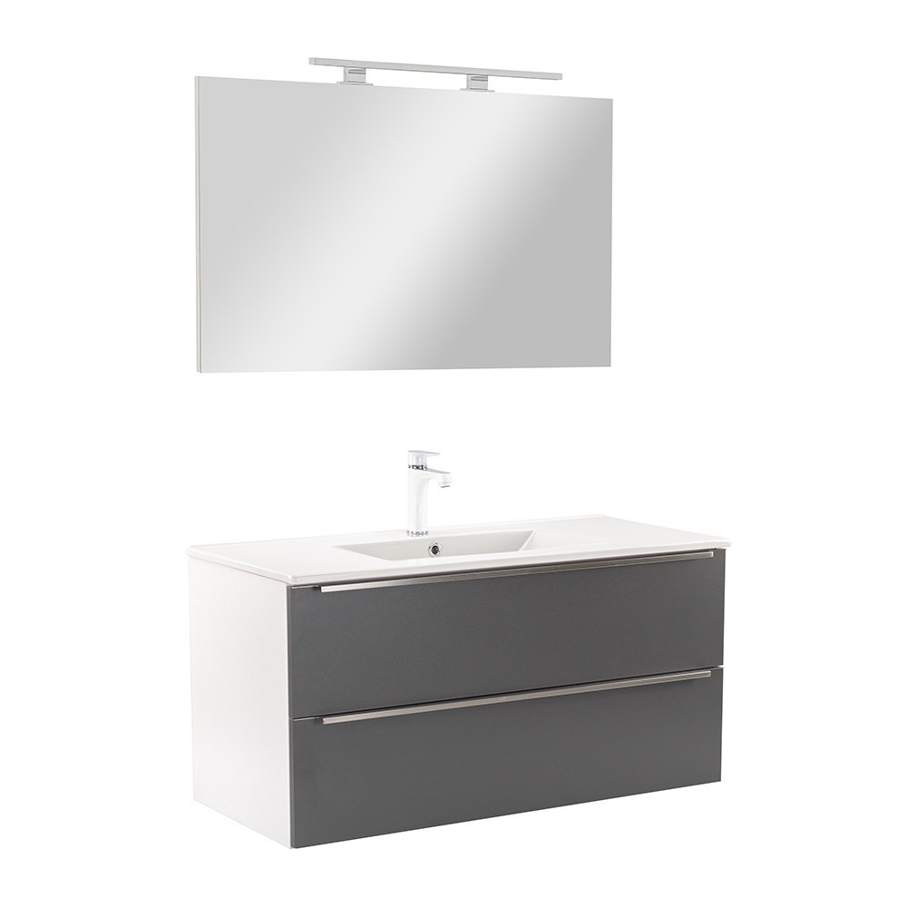Set mobilier baie Vario Trim 100, alb-antracit