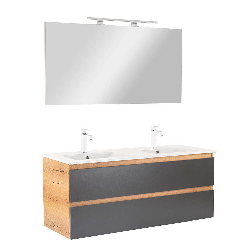 Set mobilier baie Vario Forte 120, stejar-antracit