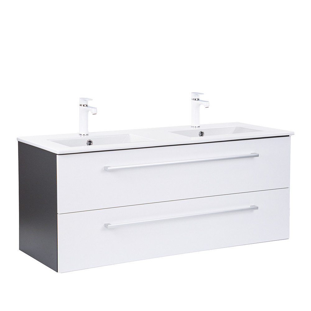 Masca chiuveta baie Vario Clam 120 cu lavoar, antracit-alb